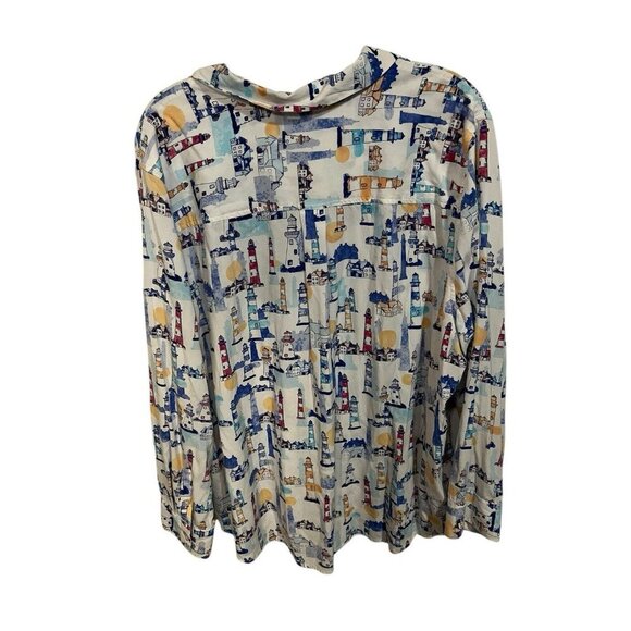 Chico's Women's Size 4 (20/22) Lighthouse Soft Long Sleeve Button Up Blouse - Picture 5 of 6